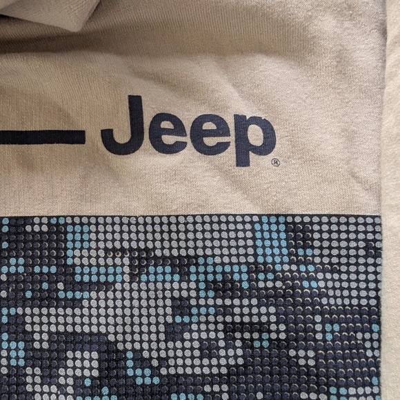 JEEP Hooded Sweatshirt Eggshell White with Blue Logo/Design Men’s 2XL - Picture 2 of 8